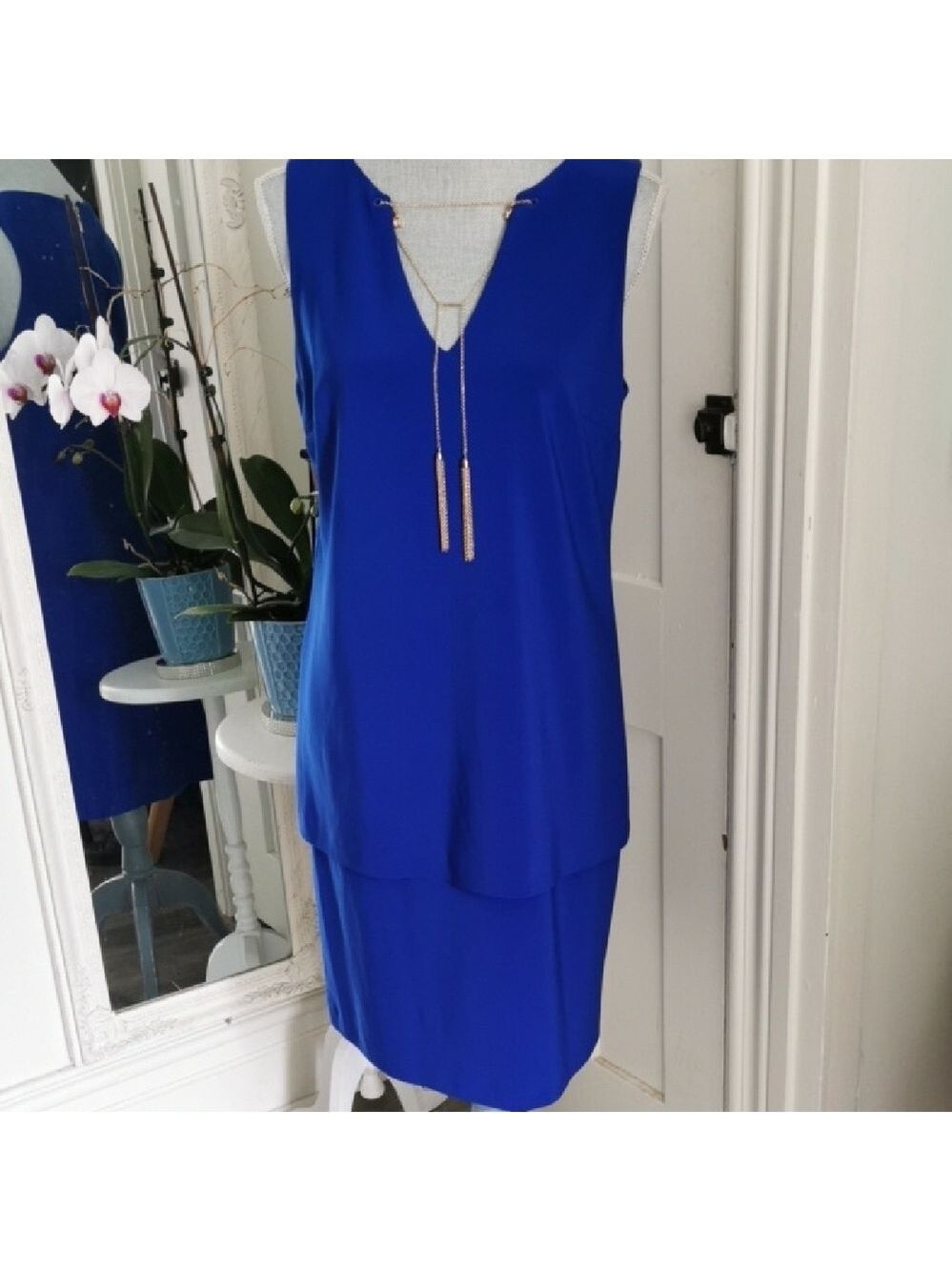 Joseph Ribkoff royal blue vintage dress. Gala, glam, party, bridal, size 10. EUC